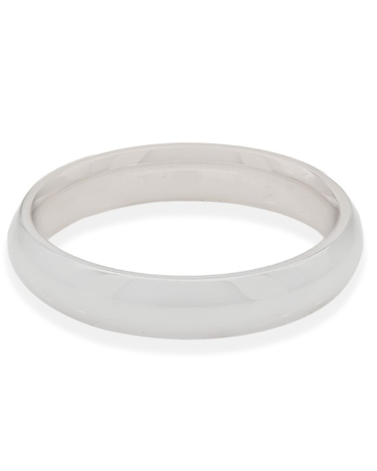 Gentlemans 4.1mm High Polish Comfort Fit Band in 14K White Gold